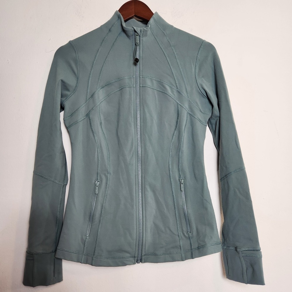 Lululemon Define Jacket Luon Sz 8 Tidewater Teal Full Zip Yoga Athleisure